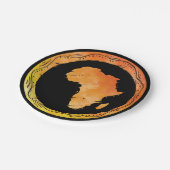 Afrika in kaart brengen papieren bordje (Gekanteld)