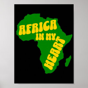 Afrika in mijn ontwerp van de hartkamer poster