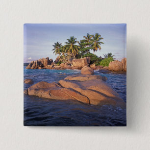 Afrika, Indische Oceaan, Seychellen, Praslin Vierkante Button 5,1 Cm