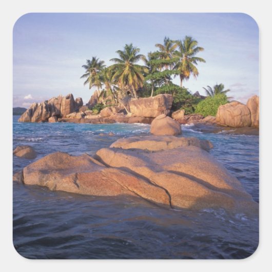 Afrika, Indische Oceaan, Seychellen, Praslin Vierkante Sticker (Voorkant)