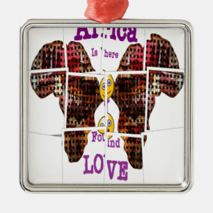 Afrika is waar ik Liefde vond Metalen Ornament