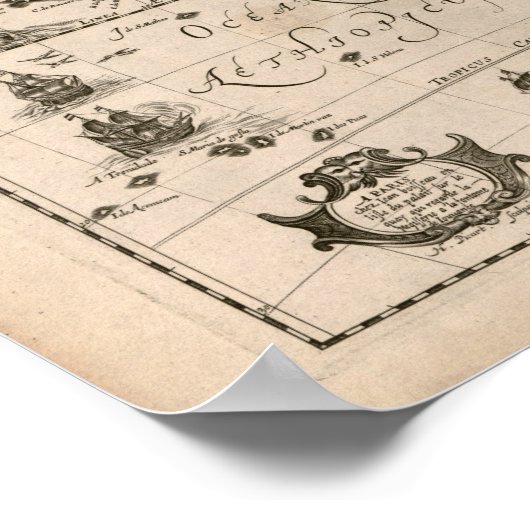 Afrika-kaart 1640 Poster (Hoek)