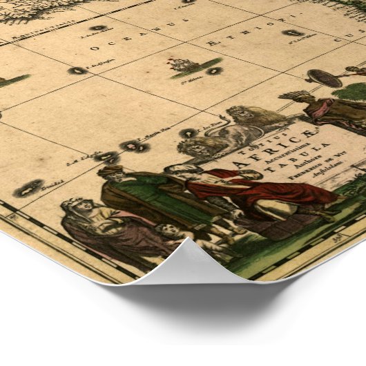  Afrika-kaart 1688 Poster (Hoek)