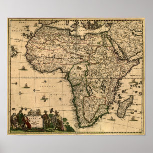  Afrika-kaart 1688 Poster