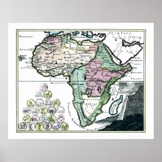 Afrika-kaart 1720 poster (Voorkant)