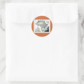 Afrika-kaart 1720 ronde sticker (Tas)