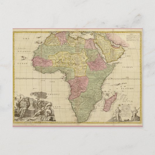  Afrika-kaart 1725 Briefkaart (Voorkant)