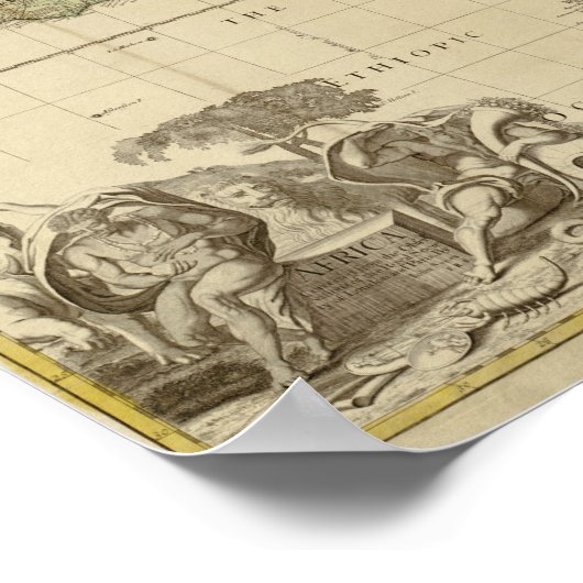  Afrika-kaart 1725 Poster (Hoek)