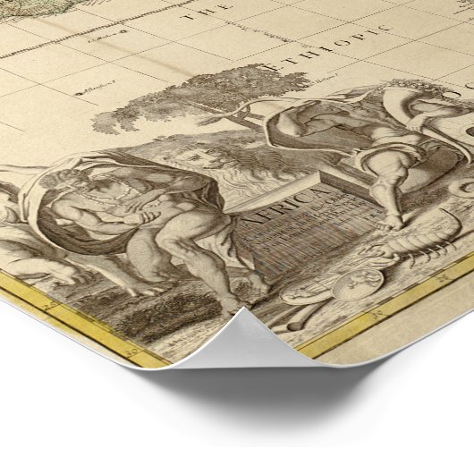 Afrika-kaart 1725 Poster (Hoek)