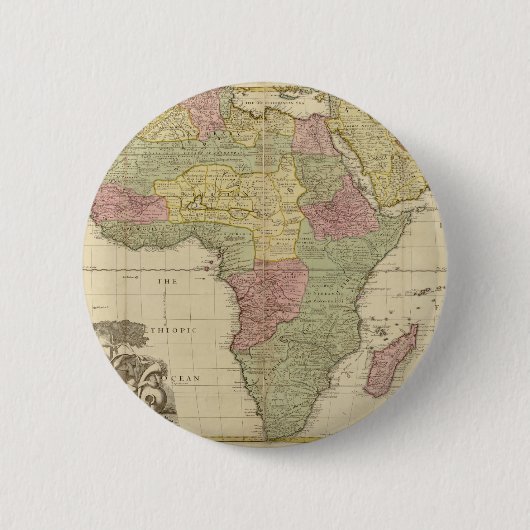  Afrika-kaart 1725 Ronde Button 5,7 Cm (Voorkant)