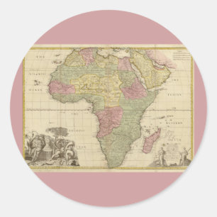  Afrika-kaart 1725 Ronde Sticker