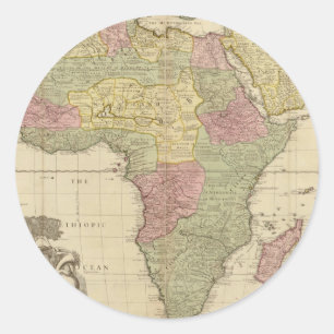  Afrika-kaart 1725 Ronde Sticker