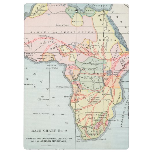 AFRIKA: KAART 1894 KLEMBORD (Achterkant)