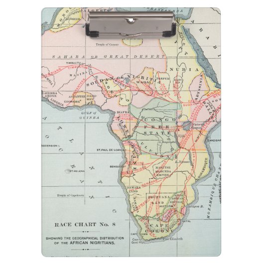 AFRIKA: KAART 1894 KLEMBORD (Voorkant)
