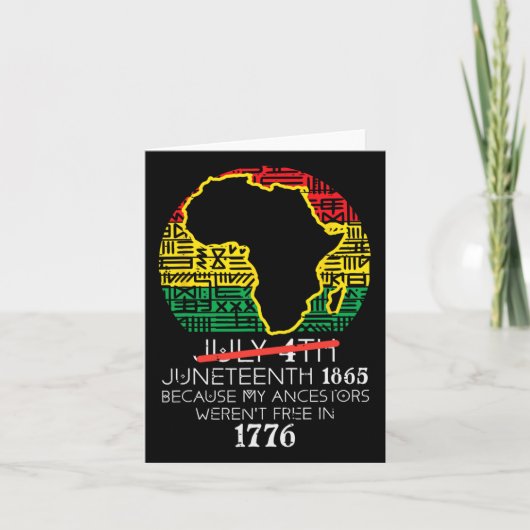 Afrika Kaart 4 juli Juneteenth 1865 juni 19th Mann (Voorkant)
