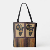 Afrika Kaart Adinkra Ankh Artisan Haakprint Tote Bag (Achterkant)