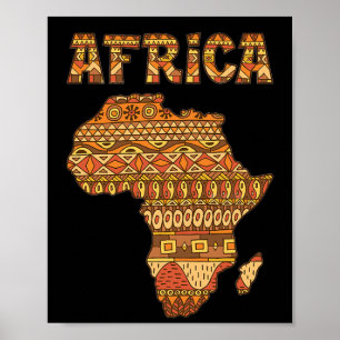 Afrika Kaart Afrika Giftvintage Black American Afr Poster