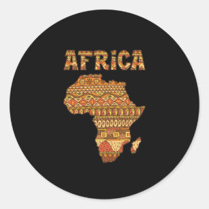 Afrika Kaart Afrika Giftvintage Black American Afr Ronde Sticker