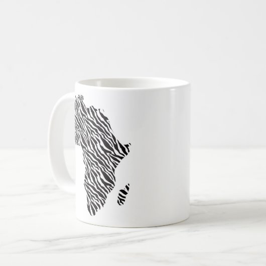 Afrika Kaart Afrikaans Pride Zebra Pattern Koffiemok (Voorkant links)