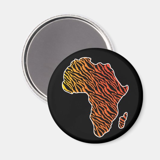 Afrika Kaart Afrikaans Pride Zebra Pattern Magneet (Voorkant / Achterkant)