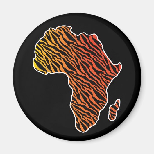 Afrika Kaart Afrikaans Pride Zebra Pattern Magneet (Voorkant)