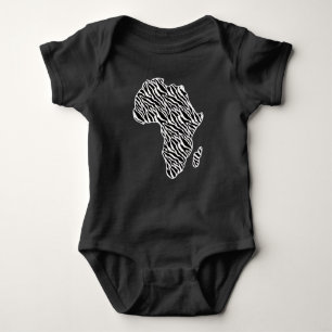 Afrika Kaart Afrikaans Pride Zebra Pattern Romper