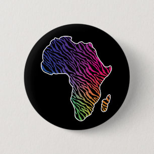 Afrika Kaart Afrikaans Pride Zebra Pattern Ronde Button 5,7 Cm