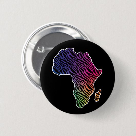 Afrika Kaart Afrikaans Pride Zebra Pattern Ronde Button 5,7 Cm (Voorkant /achterkant)
