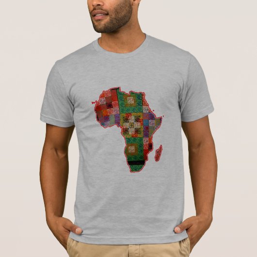 afrika - kaart afrikaanse patronen t - shirt ontwe (Voorkant)