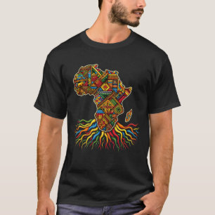 Afrika kaart Afrikaanse wortels Kente stampatronen T-shirt