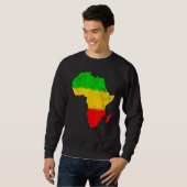 Afrika Kaart Black History Month Afro Afrikaanse T Trui (Voorkant volledig)