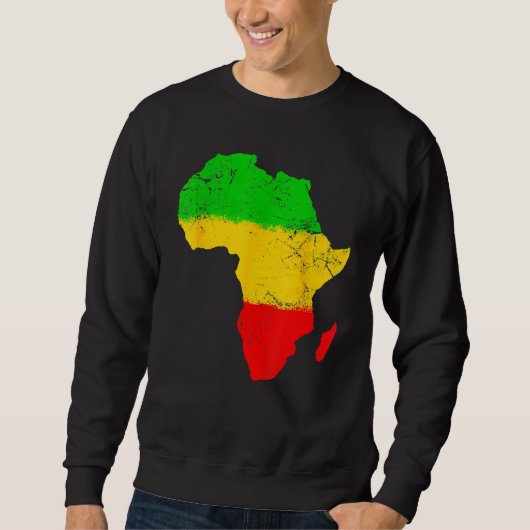 Afrika Kaart Black History Month Afro Afrikaanse T Trui (Voorkant)