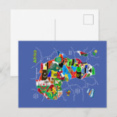Afrika-kaart Briefkaart (Voorkant / Achterkant)