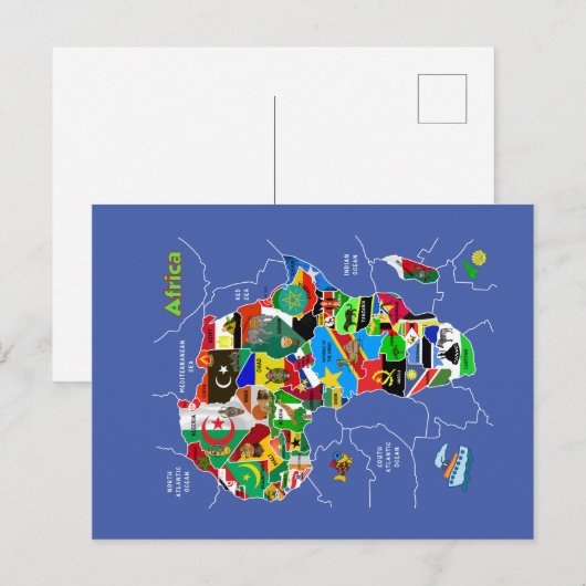 Afrika-kaart Briefkaart (Voorkant / Achterkant)