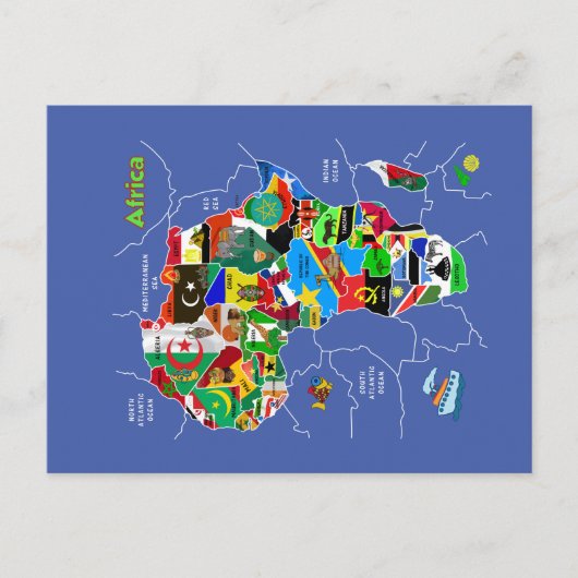Afrika-kaart Briefkaart (Voorkant)
