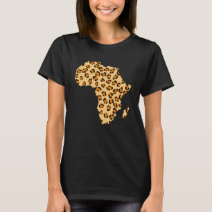 Afrika Kaart Cheetah Safari Afrikaans T-shirt