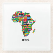 Afrika Kaart Continent Glazen Onderzetter (Voorkant)