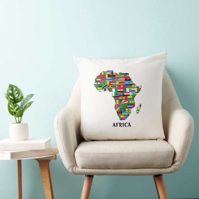 Afrika Kaart Continent Kussen (Stoel)