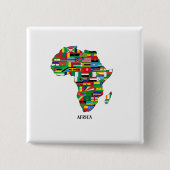 Afrika Kaart Continent Vierkante Button 5,1 Cm (Voorkant)