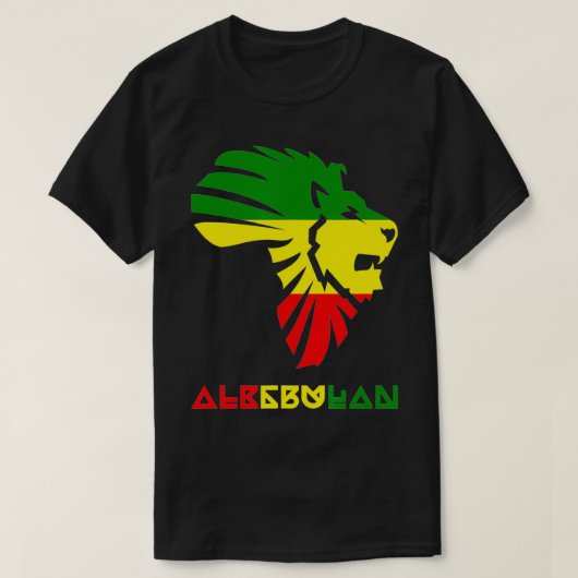 Afrika kaart de Afrikaanse leeuw van alkebulan voo T-shirt (Design voorkant)