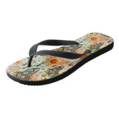 Afrika Kaart Decoratie Tribale Elementen Patroon Teenslippers (Schuin)
