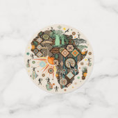 Afrika kaart decoratieve stamelementen patroon confetti (Kleine voorkant)