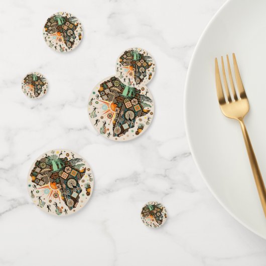 Afrika kaart decoratieve stamelementen patroon confetti (Groep)