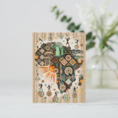 Afrika kaart decoratieve tribale elementen patroon (Staand voorkant)