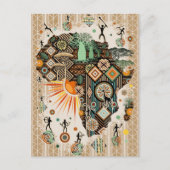 Afrika kaart decoratieve tribale elementen patroon (Voorkant)