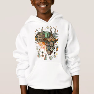 Afrika kaart decoratieve tribale elementen patroon