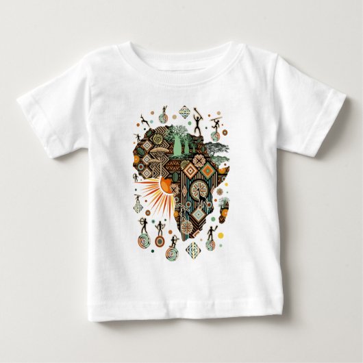 Afrika kaart decoratieve tribale elementen patroon (Voorkant)