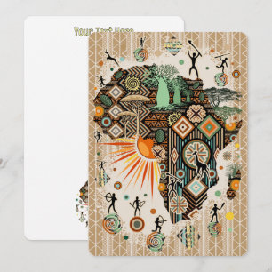 Afrika Kaart Decoratieve Tribale Elementen Patroon