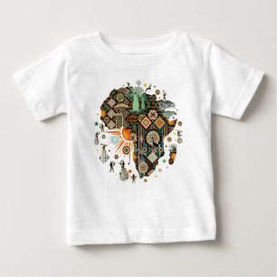 Afrika kaart decoratieve tribale elementen patroon