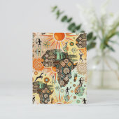 Afrika kaart decoratieve tribale elementen patroon (Staand voorkant)